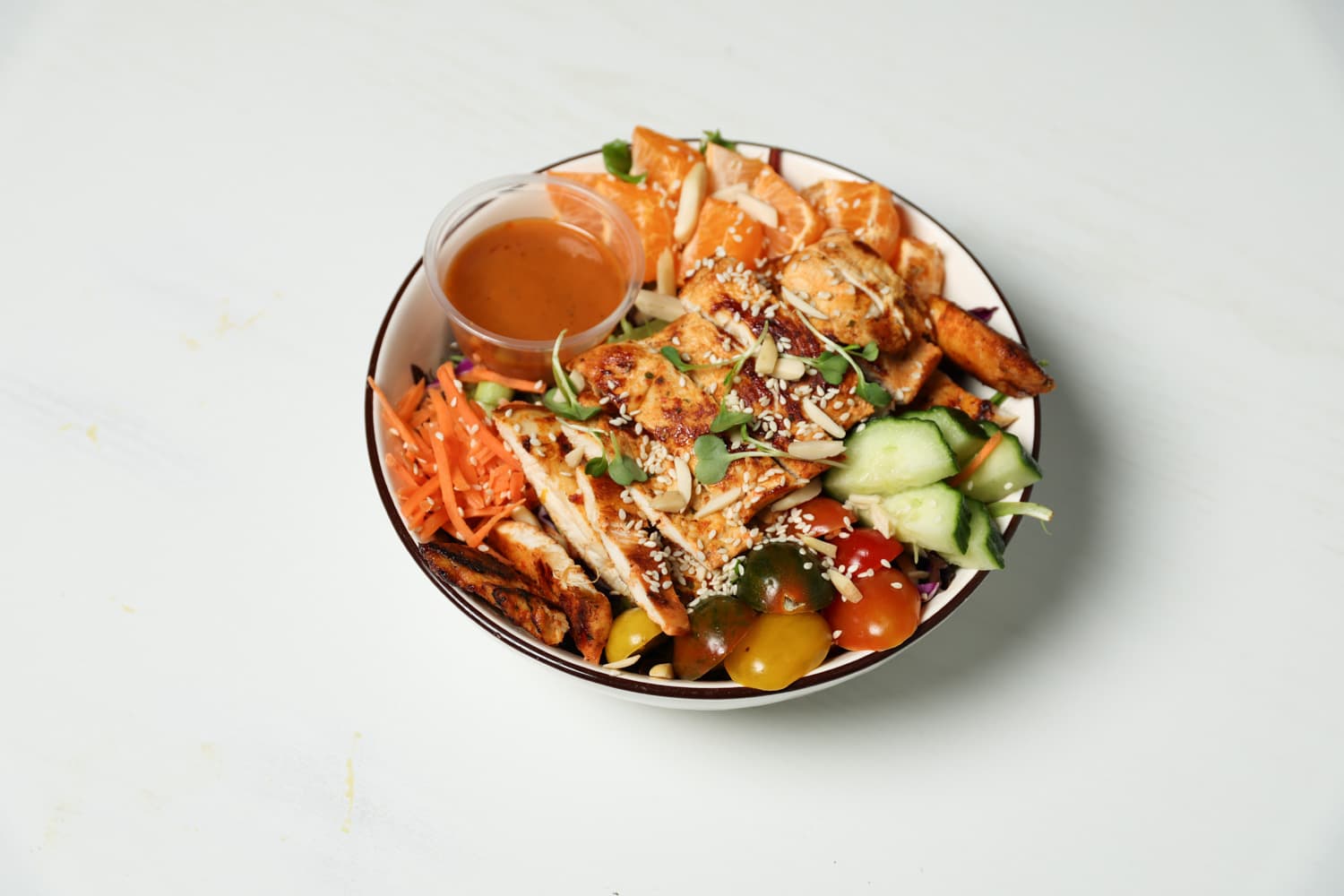 Thai almond salad lunch at Pineapple Sol Cary NC