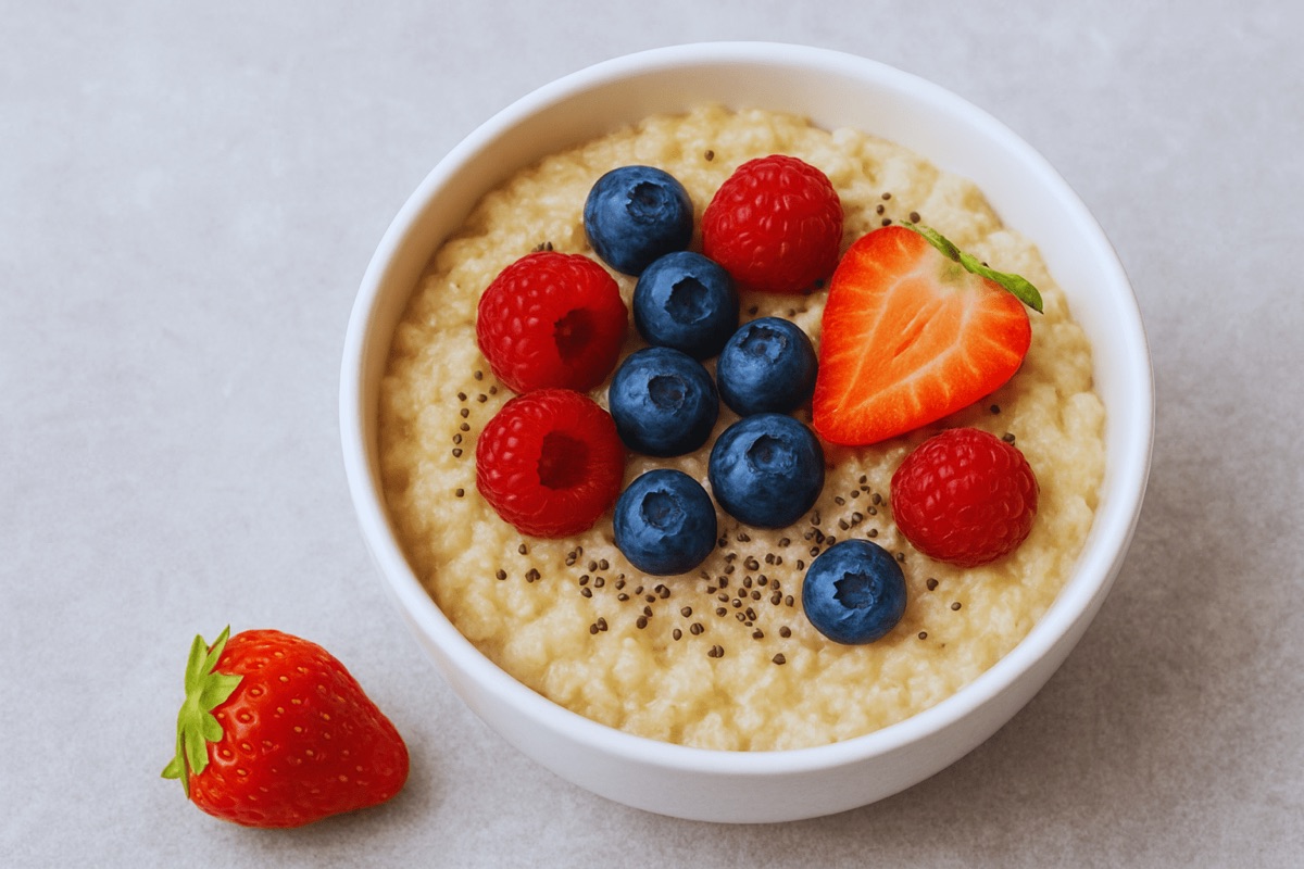 Oatmeal With Fresh Berries, as well as Chia seeds