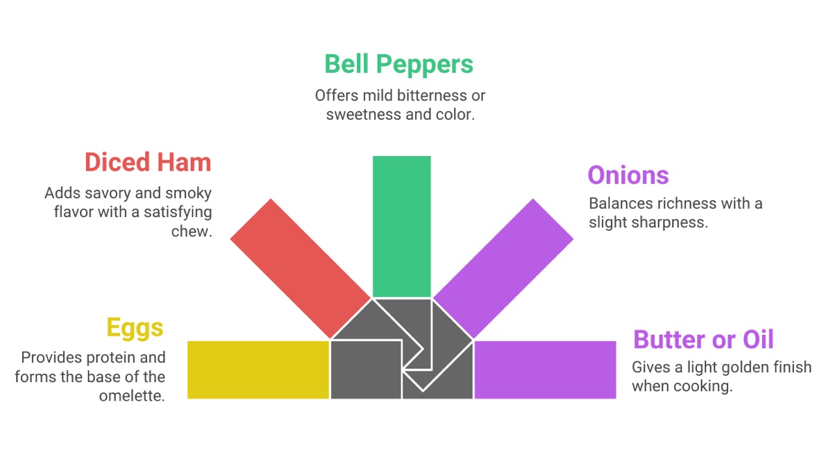 Traditional Western Omelette Ingredients
