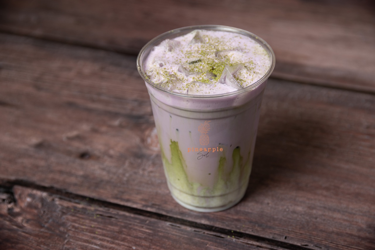 Ube Matcha Latte at Pineapple Sol Cary NC